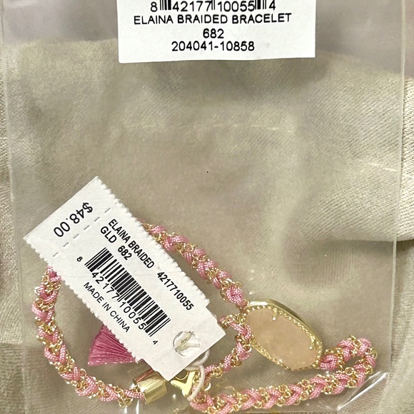 Kendra Scott Rare Elaina Pink Rose Quartz & Gold Bracelet NWT - Picture 6 of 8